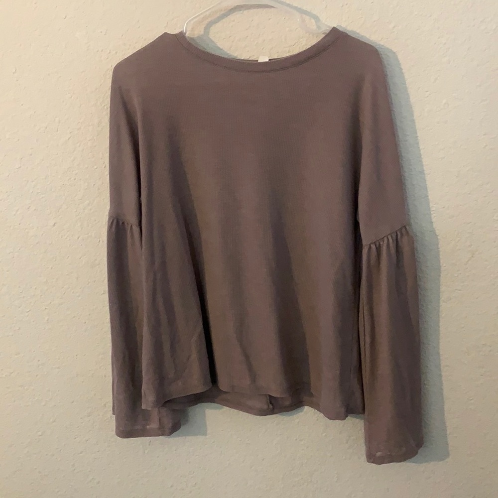 Bell Sleeve Thermal Texture Top